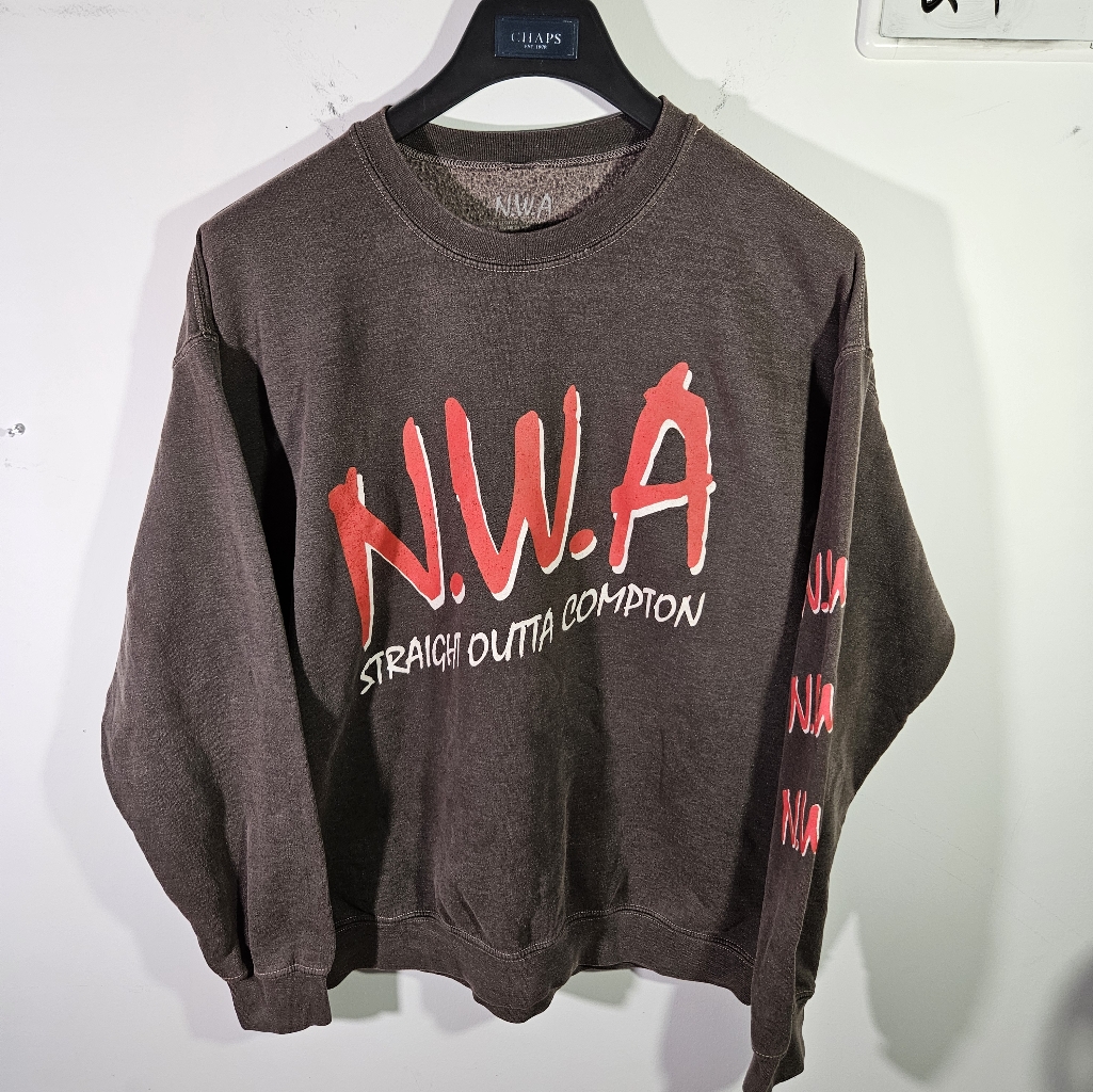 Nwa Straight Outta Compton BrownGrey Crewneck Pullover Sweatshirt